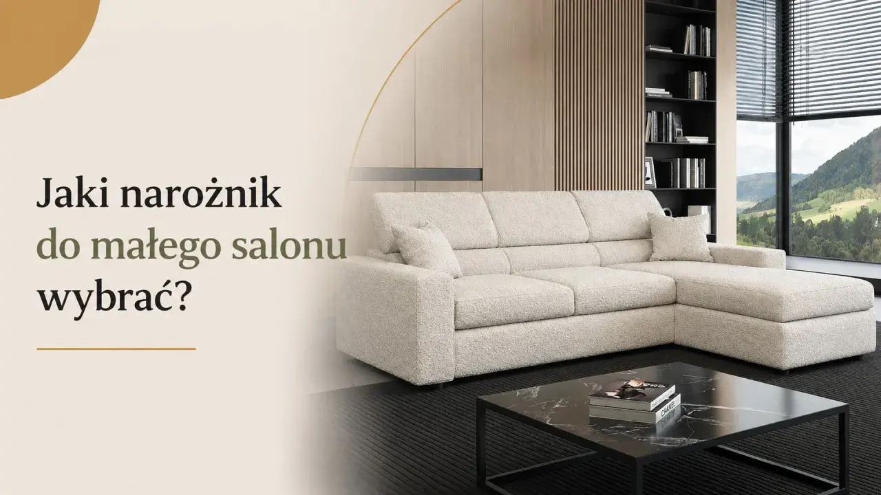Jaki narożnik do małego salonu wybrać? Jasny, wygodny narożnik w nowoczesnym wnętrzu z widokiem na góry.